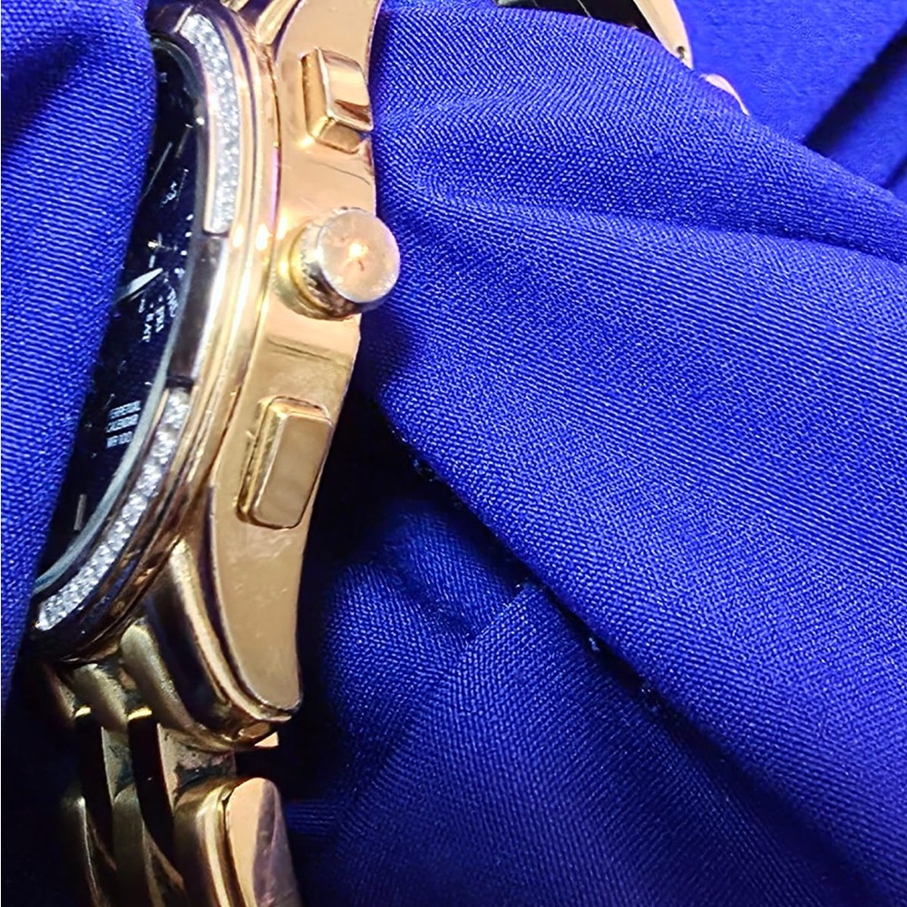 Citizen Corso Eco-Drive Perpetual Calendar Gold Tone Diamond Bezel Mens Watch - Picture 5 of 9